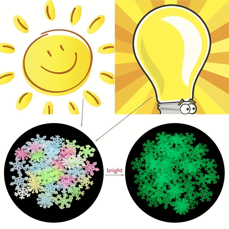 Snowflake Wall Stickers Pack of 50 Christmas Decor Ceiling and Wall Art 3cm