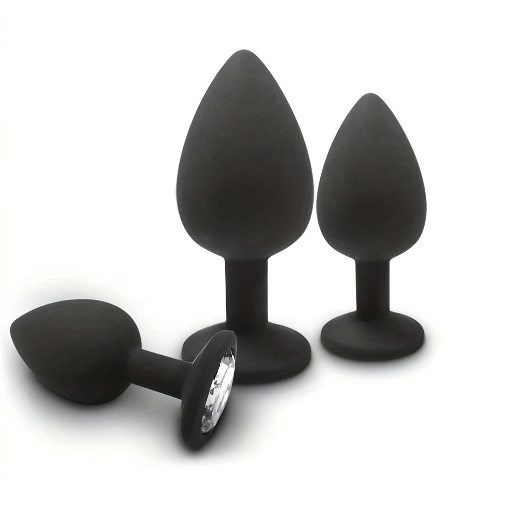 Adult Silicone Anal Plug Set Non-Powered 3 Sizes Beginner Butt Toys