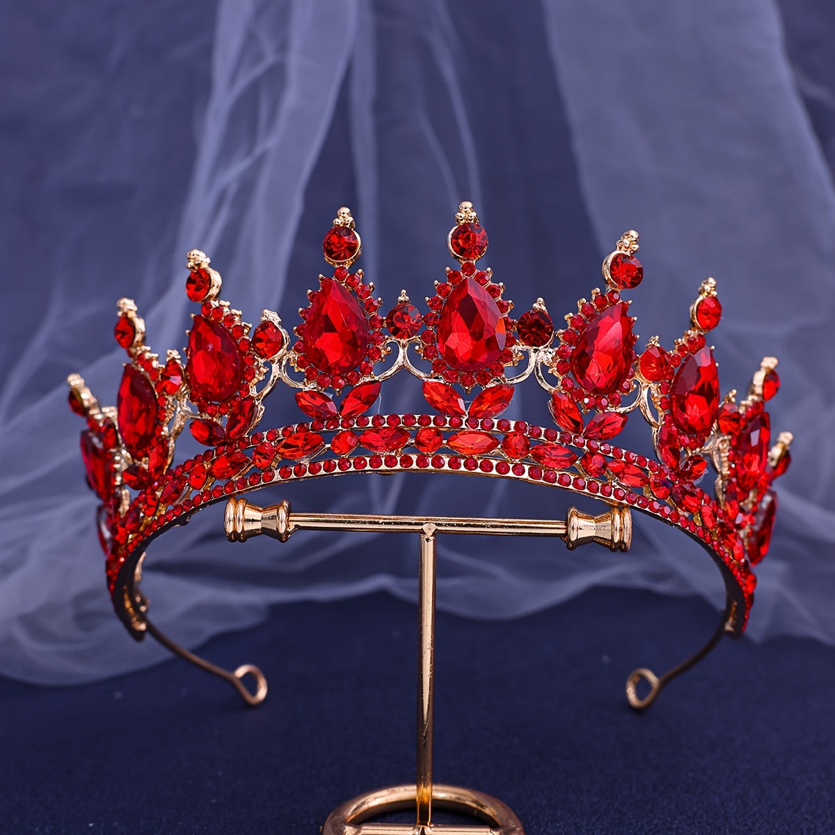 Women Girls Baroque Style Crown Tiara with Rhinestones for Parties and Dress Up