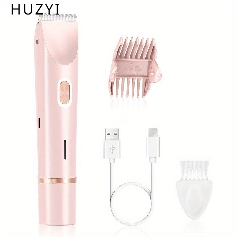 Afeitadora eléctrica 2 en 1 para mujer, cara, brazos, muslos y cuerpo, recargable por USB, batería de litio