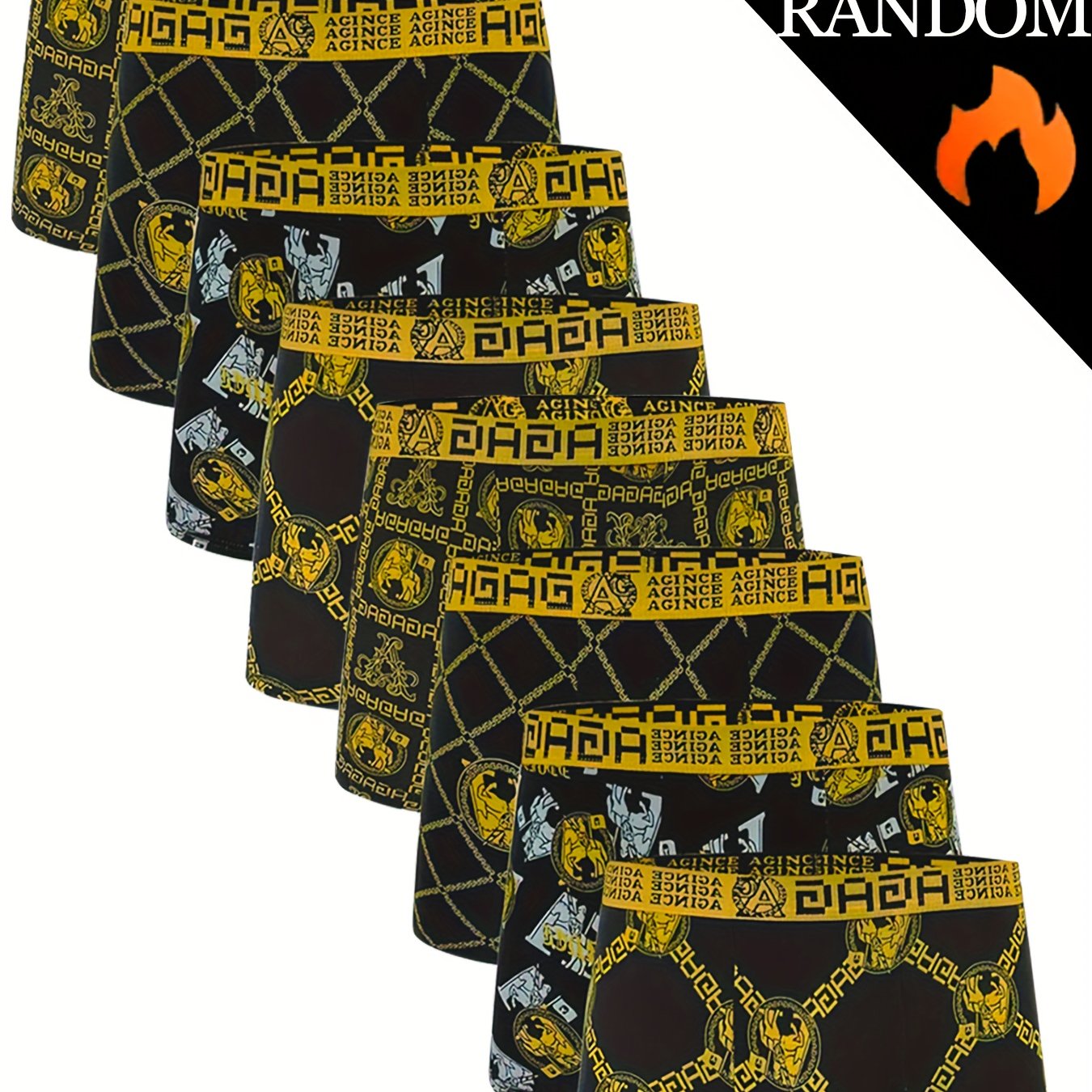 Men's Boxer Briefs 6 Pack Geometric Pattern Breathable Polyester Spandex