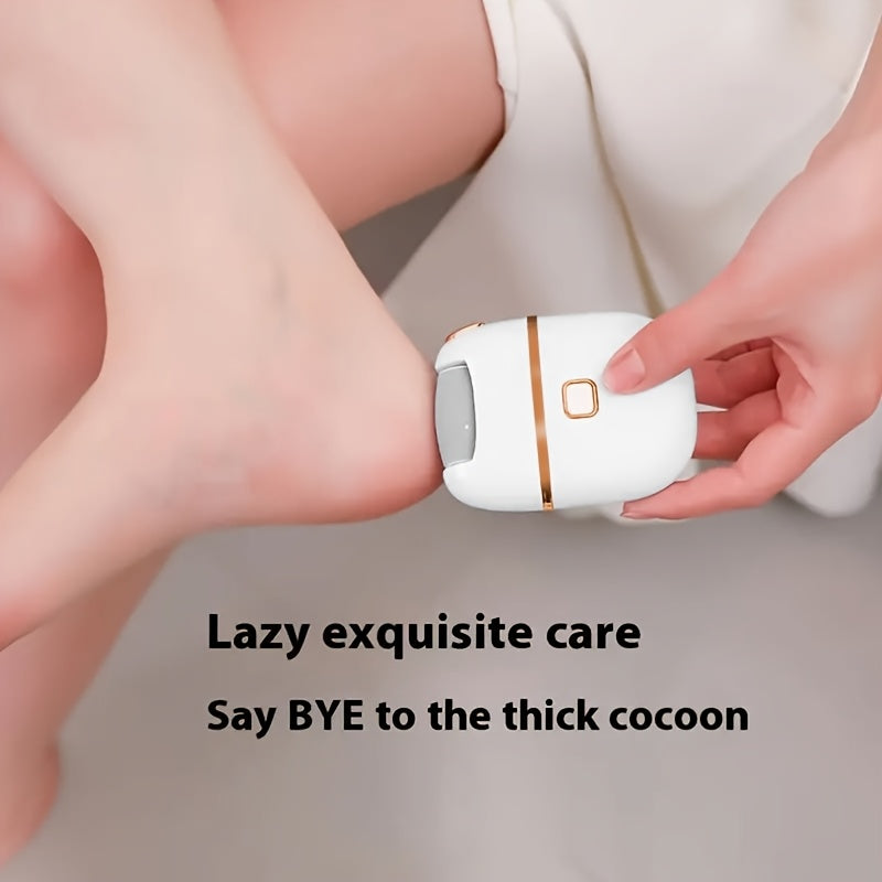 1 шт. MIGUAN Перезаряжаемый электрический ножной шлифовальный станок для гладкой искусственной кожи - зарядка через USB, 3 насадки, дизайн белый и розовое золото, аккумулятор 500 мАч, для педикюра дома, инструмент для сглаживания кожи.