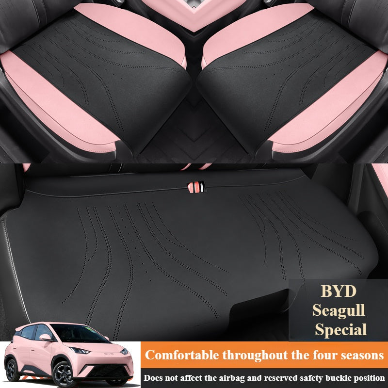 3Pc Synthetic Faux Leather Saddle Seat Cushions for Car All-Season Comfort