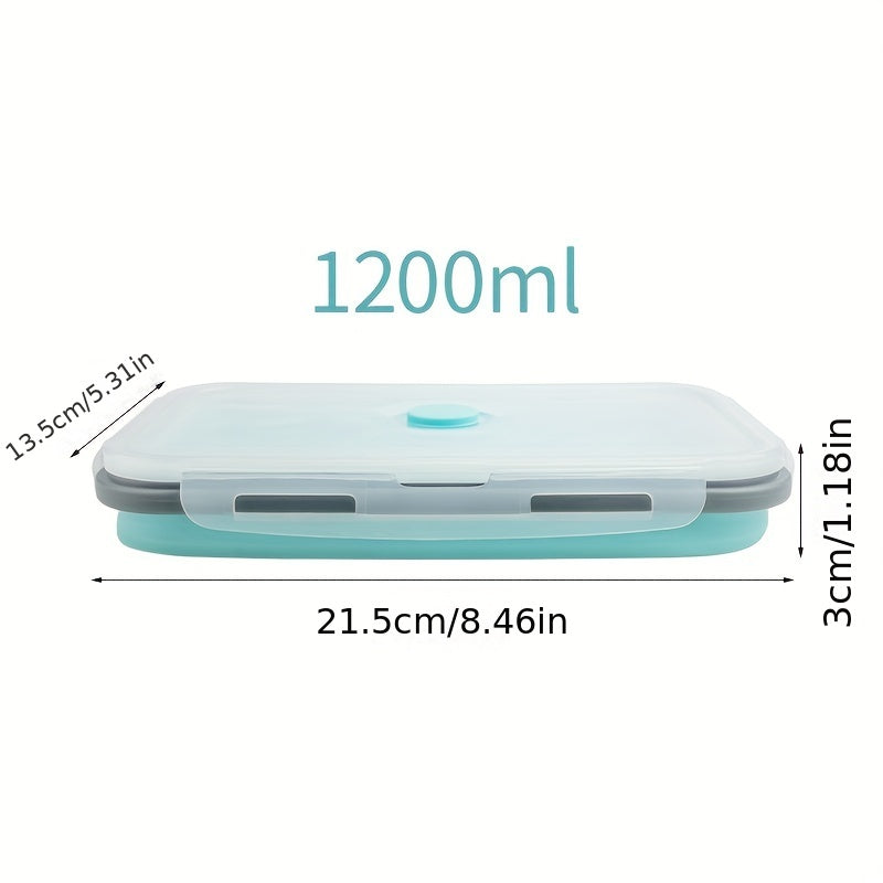 Set of Four Collapsible Silicone Food Storage Containers Stackable Meal Prep Bowls