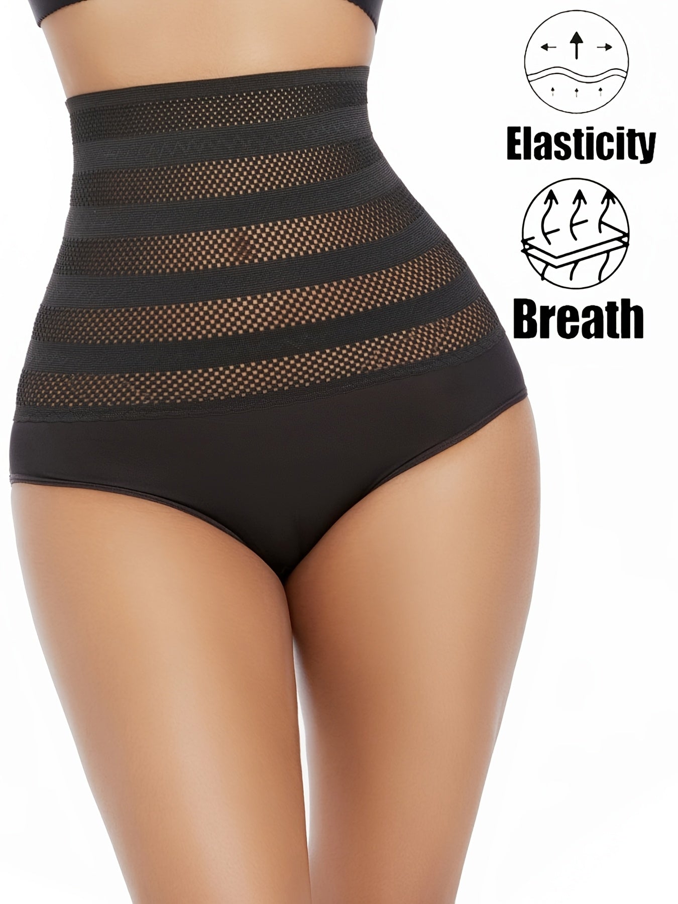 Plus Size High-Waist Shapewear Panties Tummy Control Butt Lift Breathable Mesh
