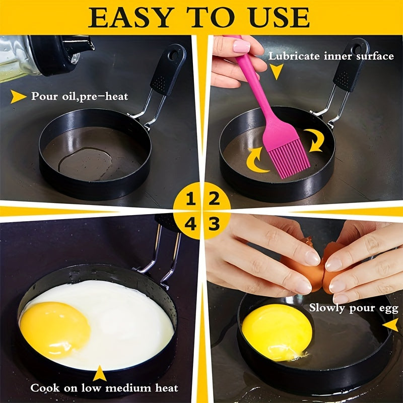 Stainless Steel Egg Ring Set 10.16cm Non-Stick Frying and Omelet Molds