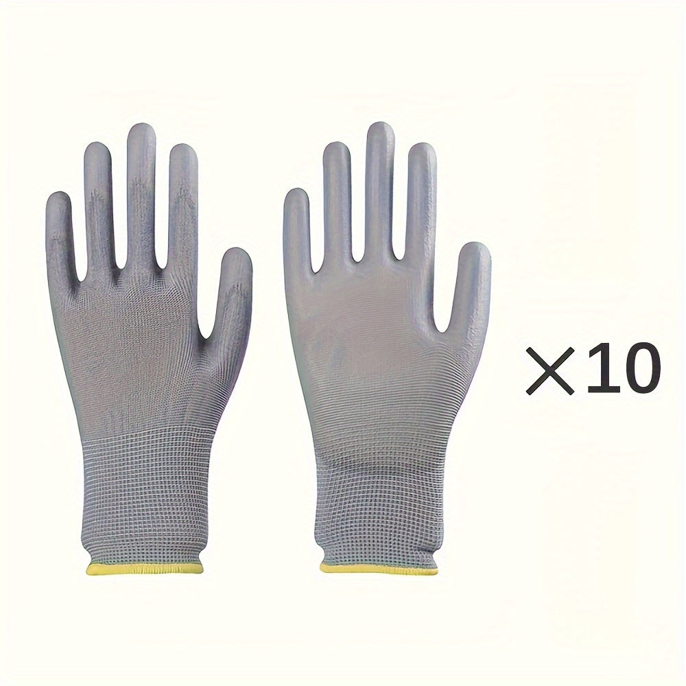 Unisex PU Coated Knitted Gloves Anti-Slip Anti-Static Gardening Work