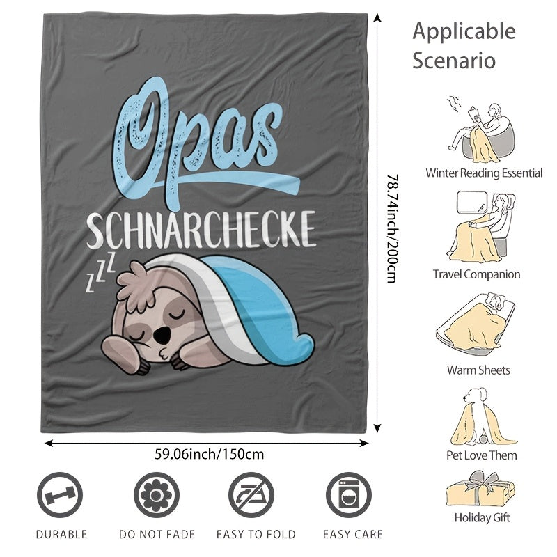 Kattalar uchun qulay sloth naqshli flanel yostiqchasi, barcha mavsumlar uchun yumshoq plyush sovg‘a