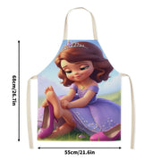 Mustahkam Polyester Disney Elsa Suvga chidamli Apron - Yorqin Multfilm Malika Dizayni bilan - Uy, Restoranlar, Kafelar va Boshqalar uchun mukammal - Zamonaviy va Oddiy Gul Nizomi kiritilgan