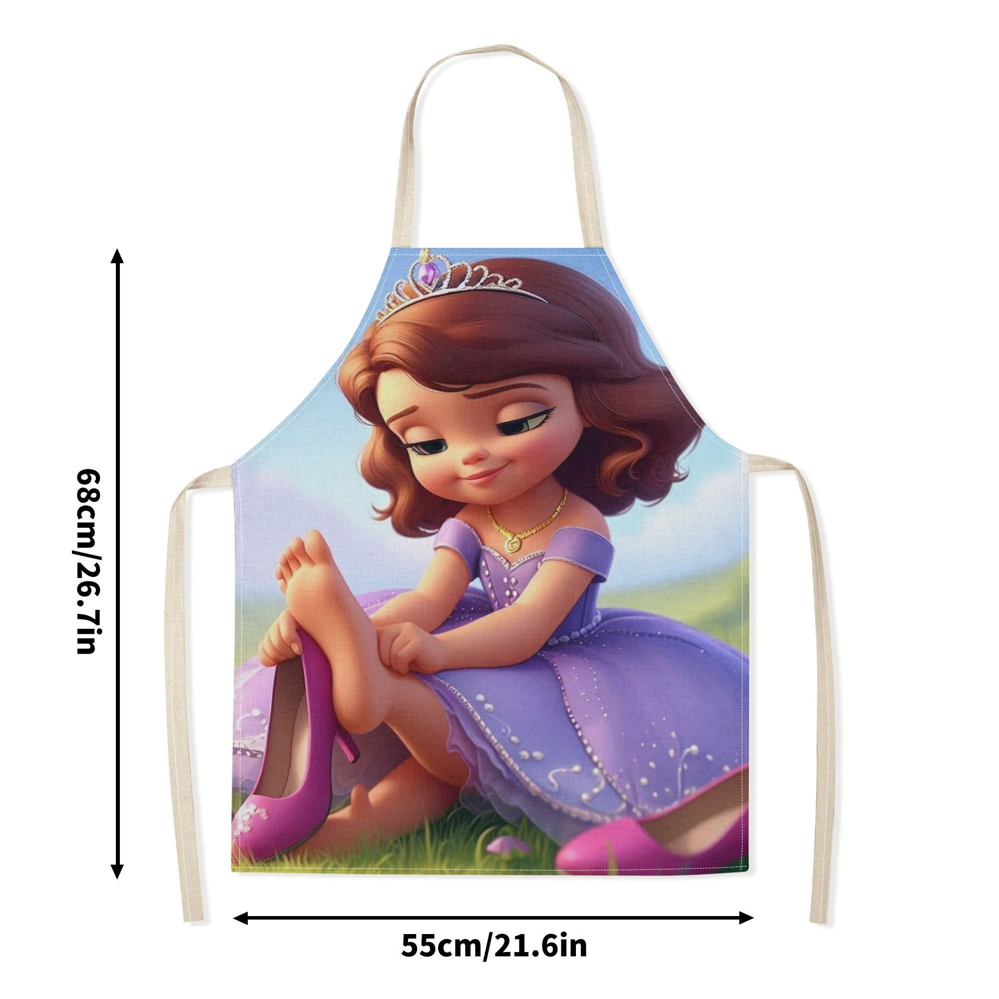 Mustahkam Polyester Disney Elsa Suvga chidamli Apron - Yorqin Multfilm Malika Dizayni bilan - Uy, Restoranlar, Kafelar va Boshqalar uchun mukammal - Zamonaviy va Oddiy Gul Nizomi kiritilgan