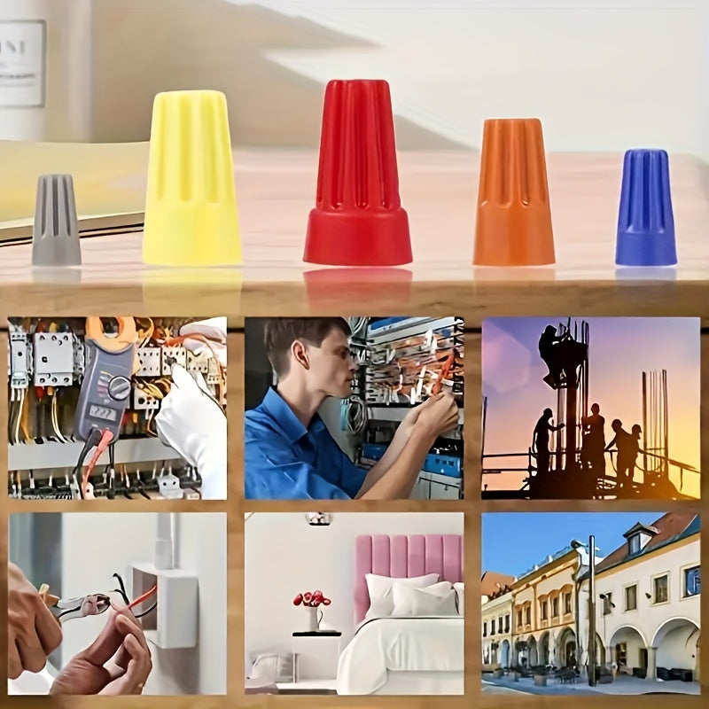 40pcs Electrical Wire Connectors Stainless Steel Spring PVC Flame Retardant Housing