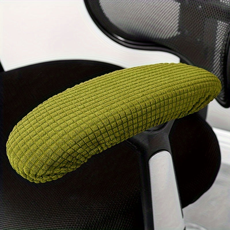 2pc Stretchable Fleece Armrest Covers for Gaming and Office Chairs Beige and Colors