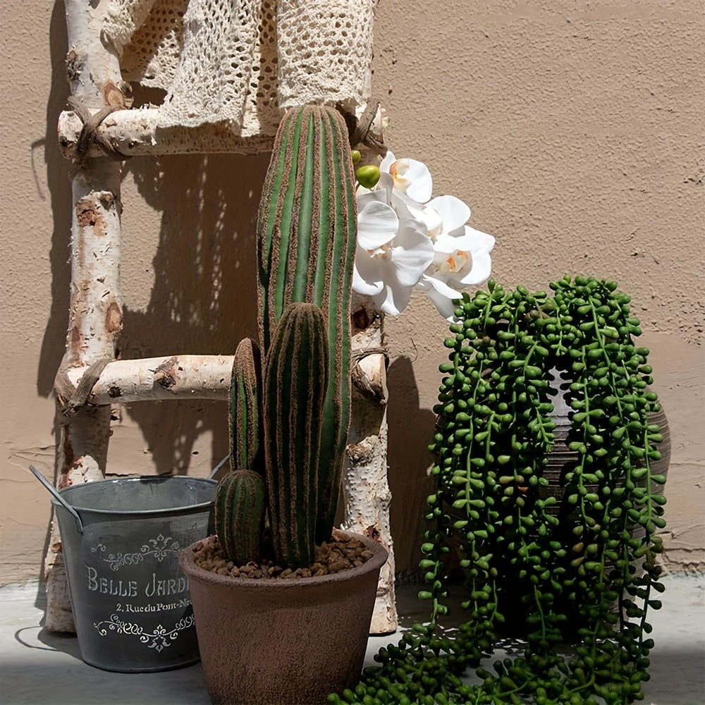 Faux Succulent Hanging Plant with Pearl String Wall Shelf Indoor Outdoor Decor