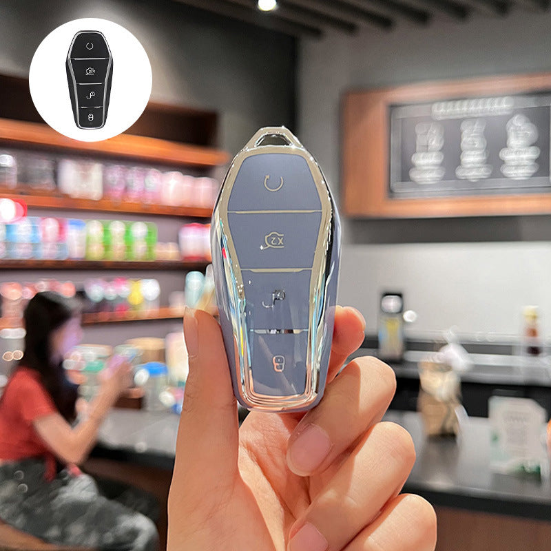 Car Key Fob Case Cover TPU Remote Shell with Keychain for EVs