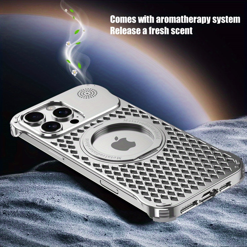 Titanium Luxury Phone Case for iPhone Shockproof Airbags Ultra-Thin Metal Bumper Wireless Charging