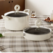 Set of Two Non-Stick Frying Pans with Lids, Multi-Functional Kitchen Cookware Set