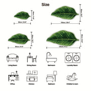 Green Leaf Velvet Non-Slip Bathroom Mat for Bedroom Living Room Floor Decor