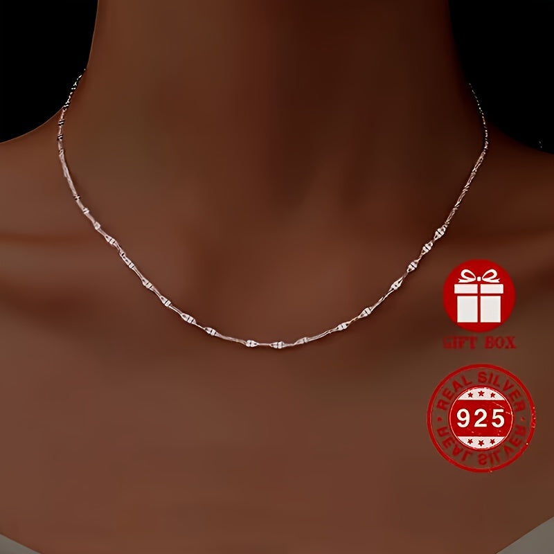 Sterling Silver Collarbone Necklace for Women Sensitive Skin Elegant Gift