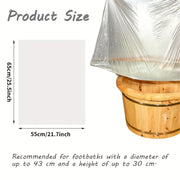 80-Pack Transparent Plastic Foot Spa Liners for Home Salon Hotel Use