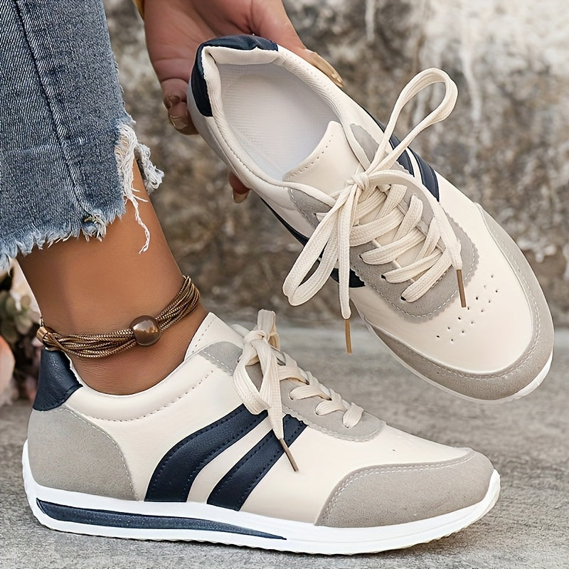 Women's Casual Sneakers Synthetic Upper Color-Blocking Breathable Shoe