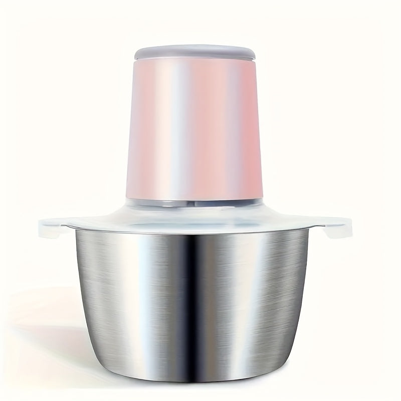 Procesador de alimentos de acero inoxidable de 8 tazas con cuchillas, carga USB, batería recargable