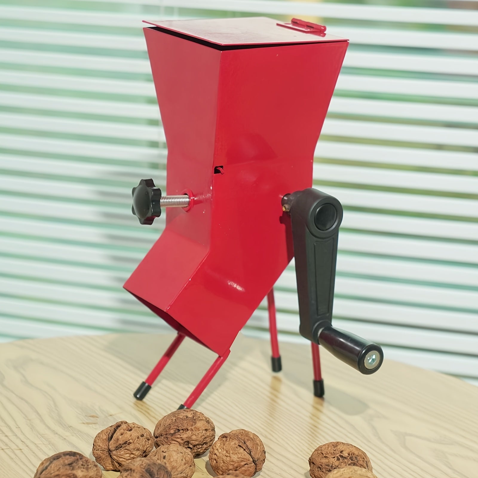 Small Hand Crank Pecan Nut Cracker All Steel Adjustable Sheller Device