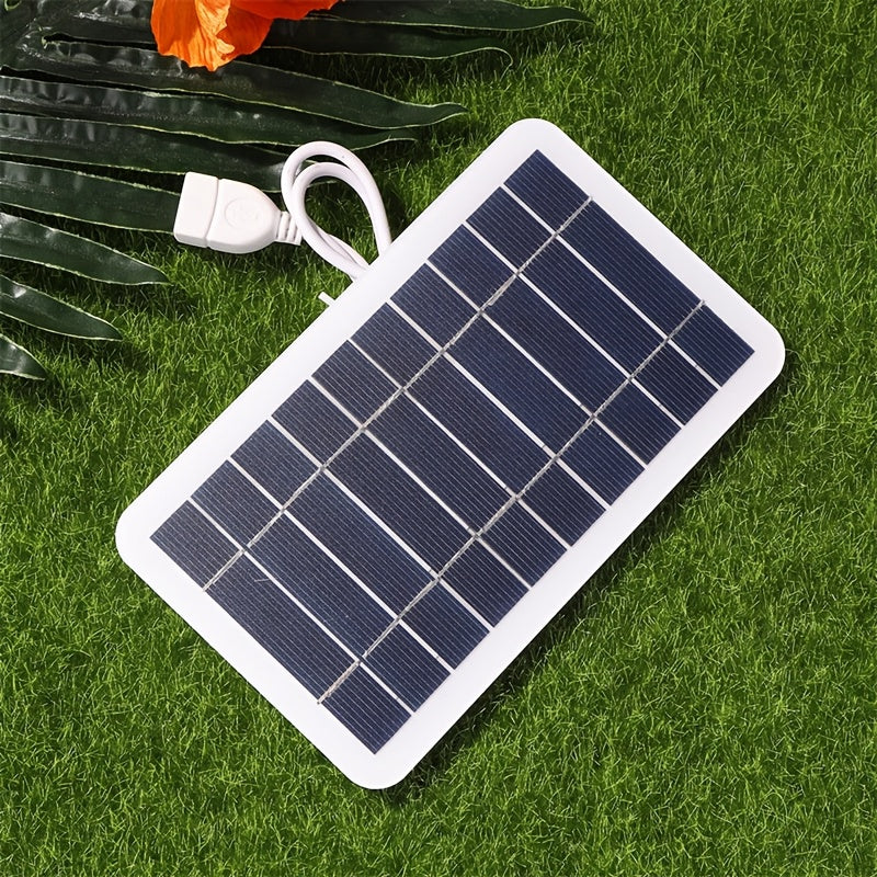 Portable Solar Panel Charger for Camping Travel Emergency USB Power Bank White