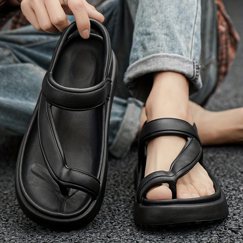 Women's EVA Flat Sandals Black and White Slip-On Open-Toe Casual Shoes