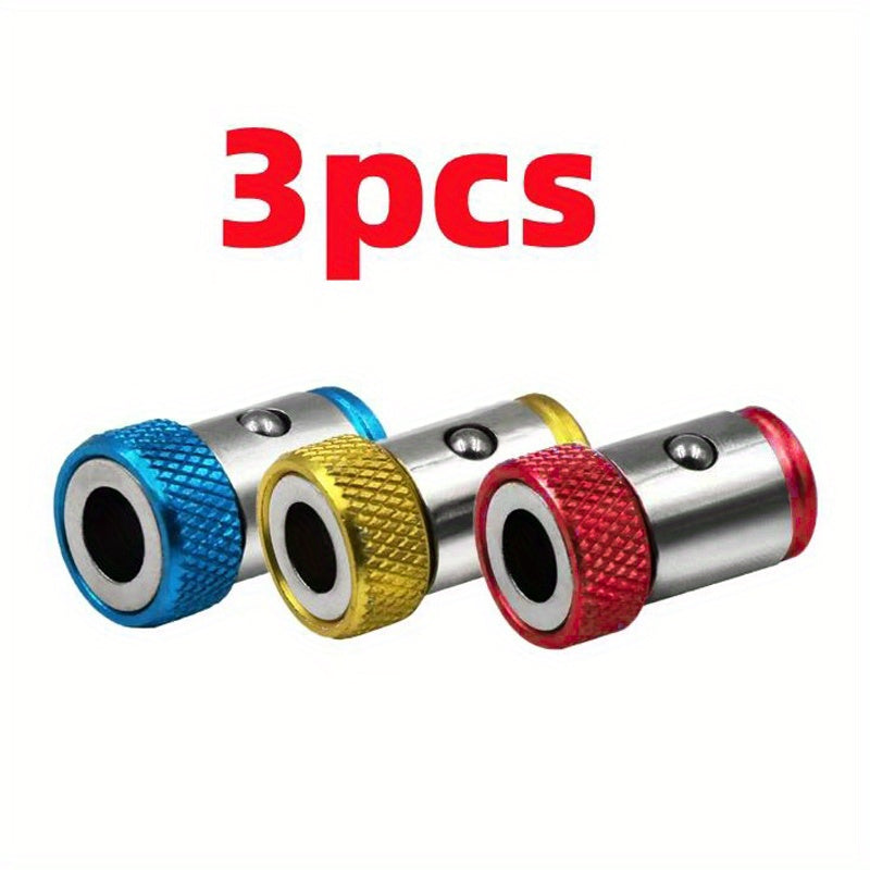 3pcs Magnetic Bit Holder Set Non-Slip Alloy Electric Screwdriver Bits