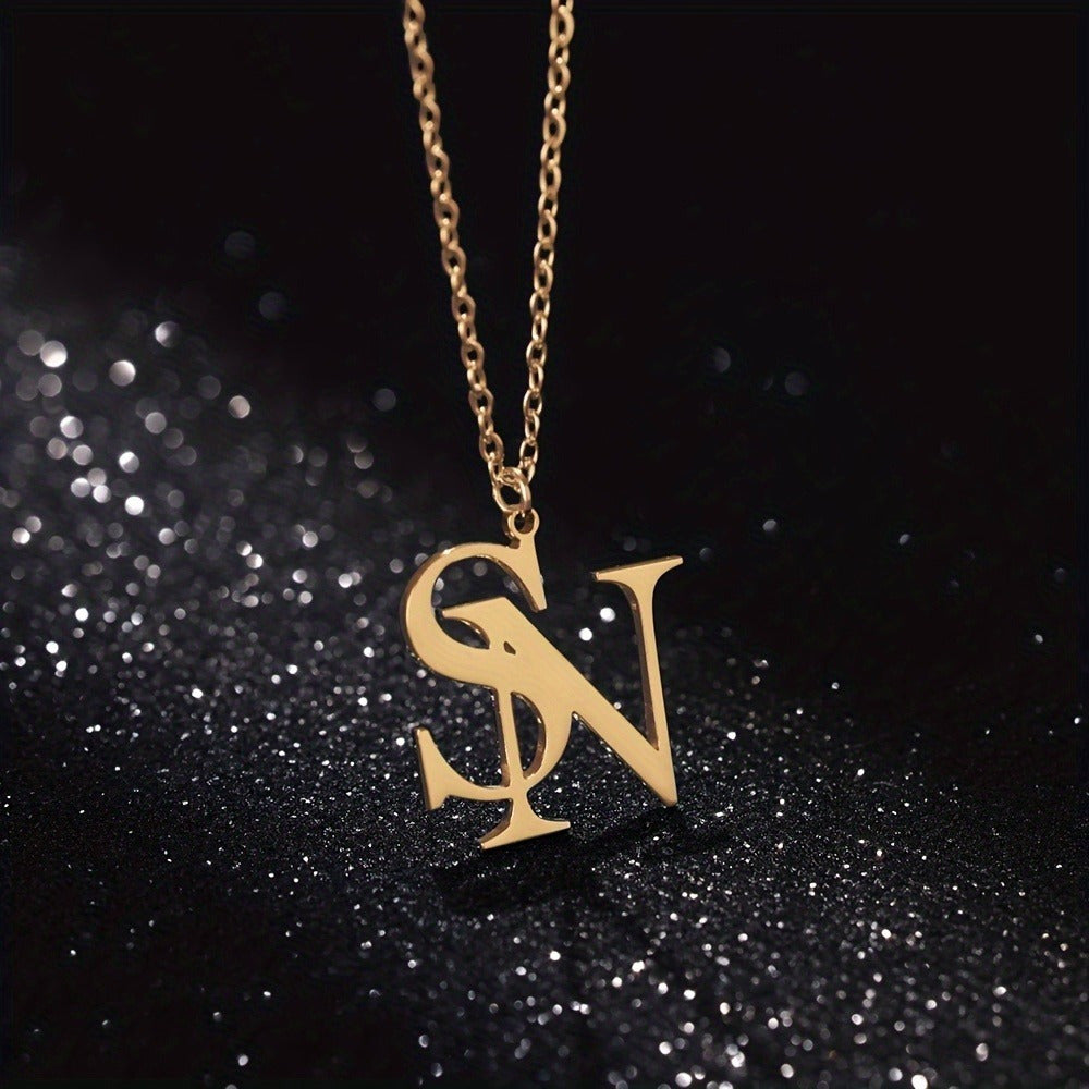 Women’s Custom Initial Necklace Stainless Steel Personalized Letter Pendant Gift Jewelry