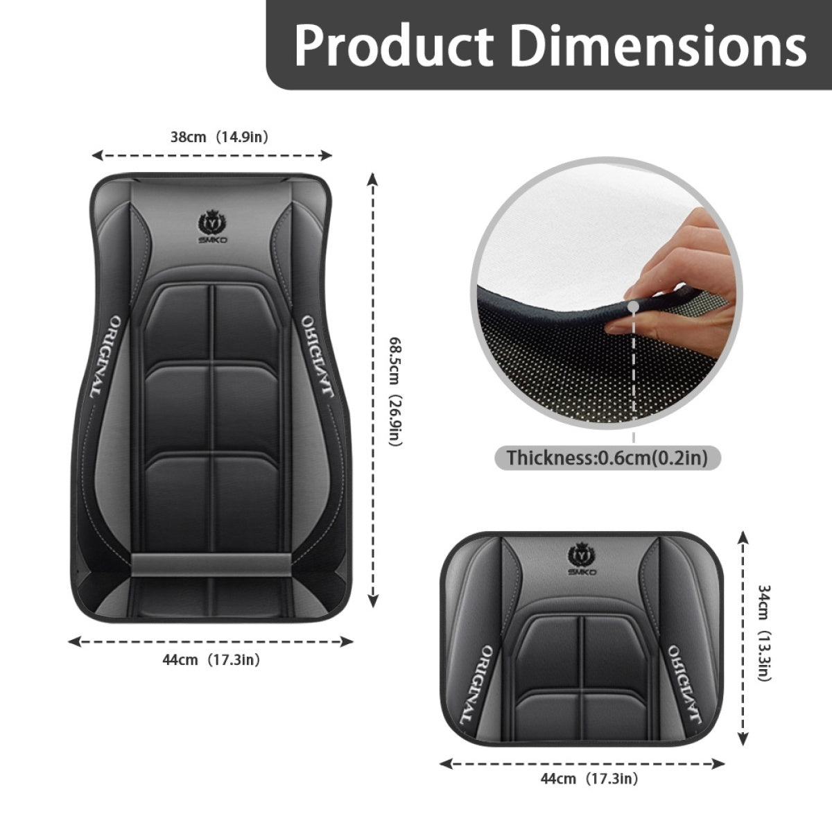 Universal Polyester Car Floor Mats Non-Slip Washable Durable All-Weather Protection Set of 4