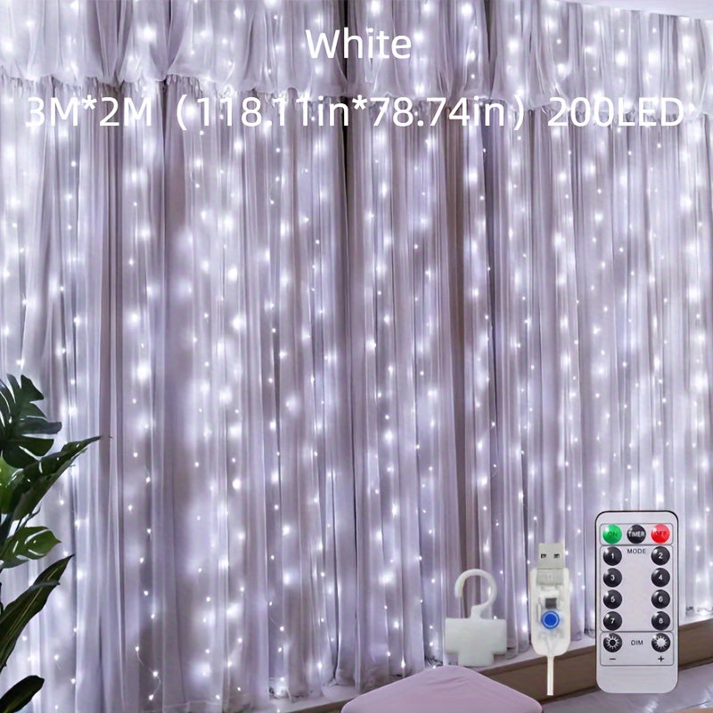 LED String Lights with Remote Control 8 Modes Infrared Sensor for Bedroom Wall Decor
