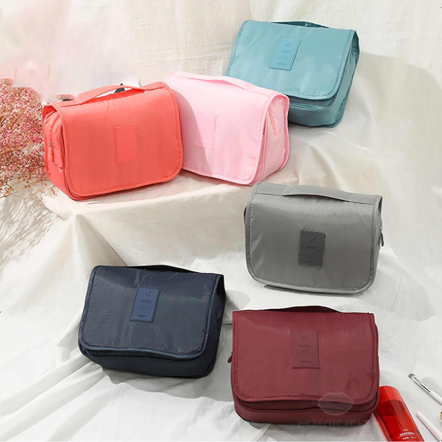 Travel Organizer Bag with Multiple Layers for Dry Wet Separation Green Blue Polyester