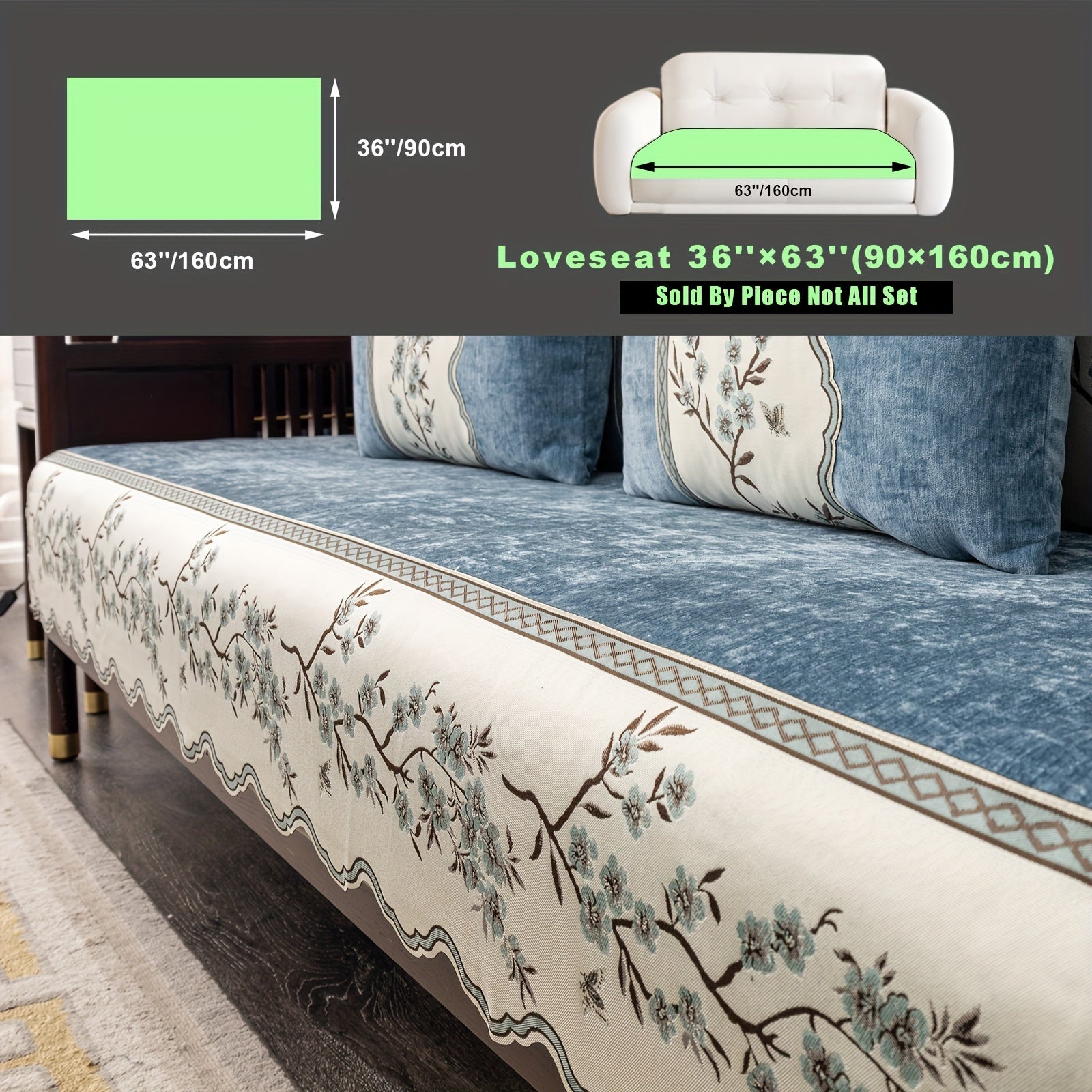 Чехол на диван с цветочным узором для всех сезонов с подушками и защитными чехлами для подушек для гостиной, спальни, офиса