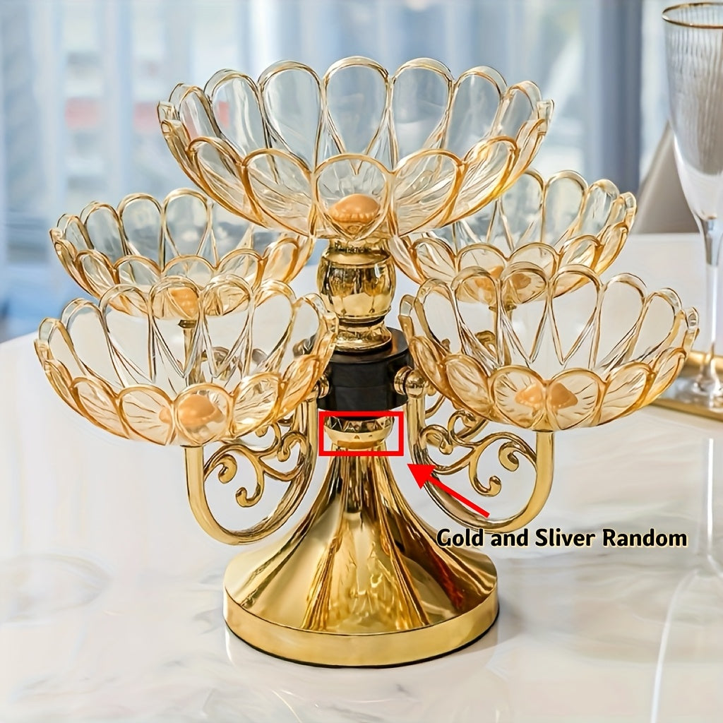 Multi-Layered Plastic Fruit and Snack Serving Tray for Parties and Events