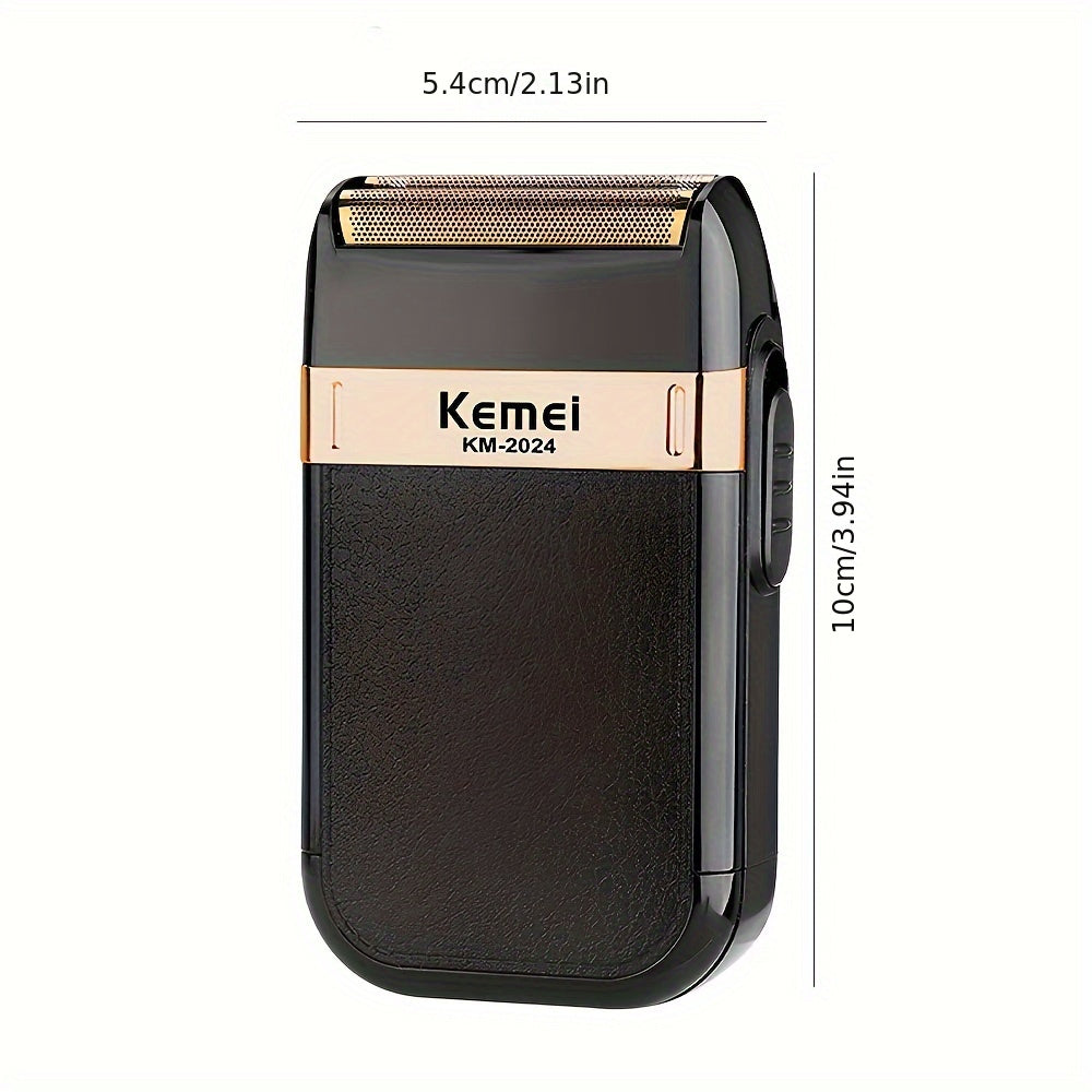 Rechargeable Dual-Blade Electric Razor with Stainless Steel Blades and Fast Charging