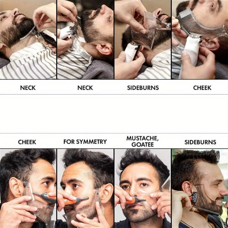 Мужской инструмент для формирования бороды с расческой, гибкий многофункциональный шаблон