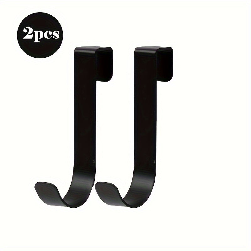 Black and White J-Shaped Hooks for Bathroom Kitchen and Cabinet Hanging