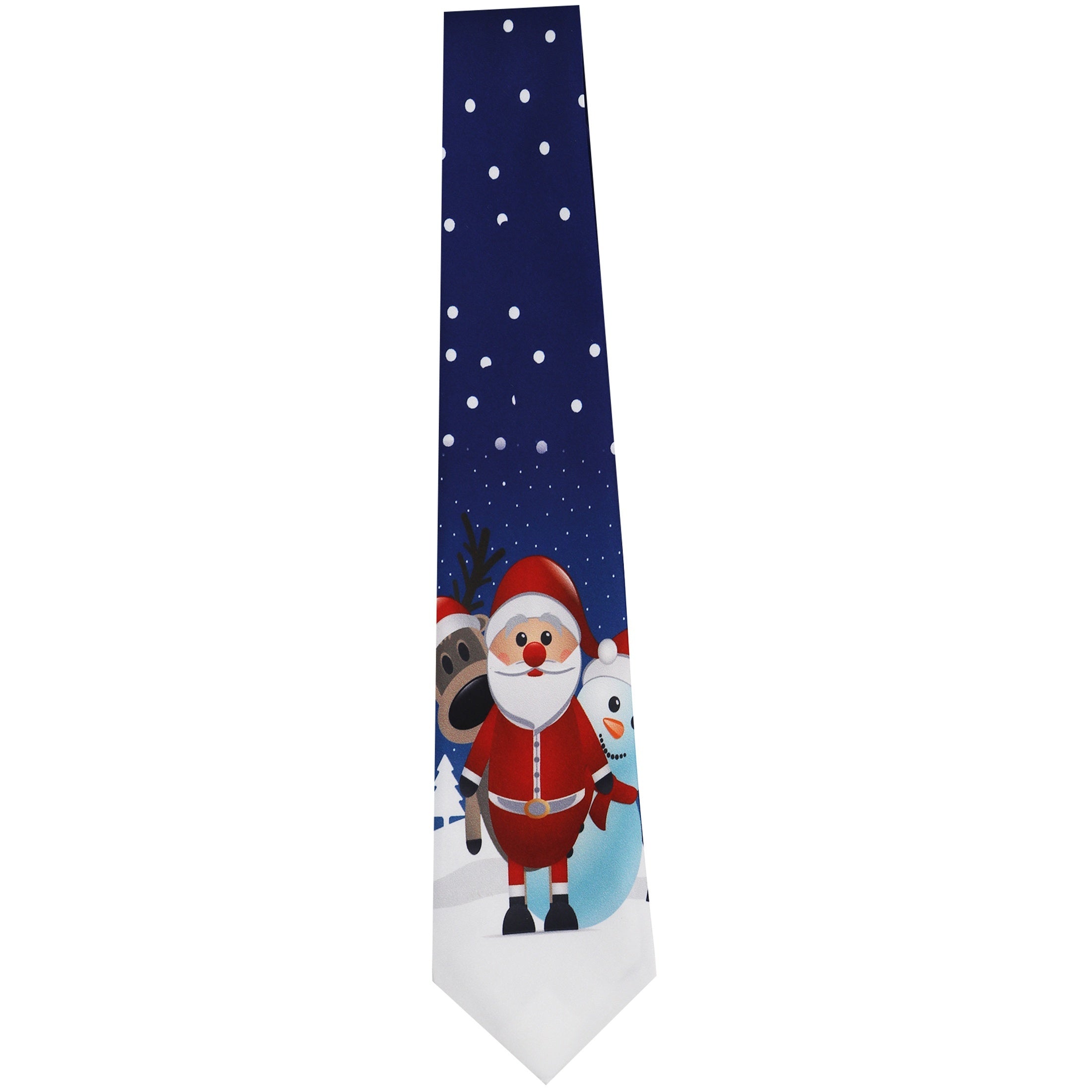 Unisex Christmas Tie Polyester Santa Snowman Candy Cane Holiday Party Accessory