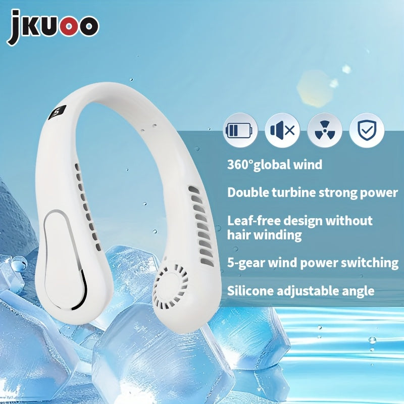 USB Hanging Neck Fan Portable Leafless Silent Electric Fan for Outdoor Use