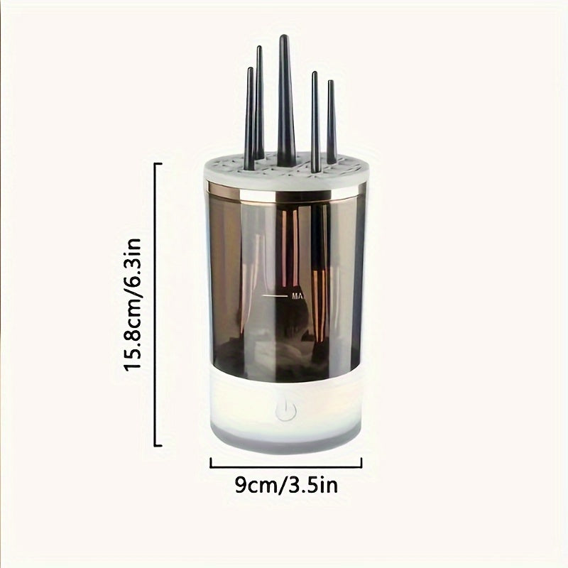 USB-Powered Electric Makeup Brush Cleaner and Organizer with Drying System