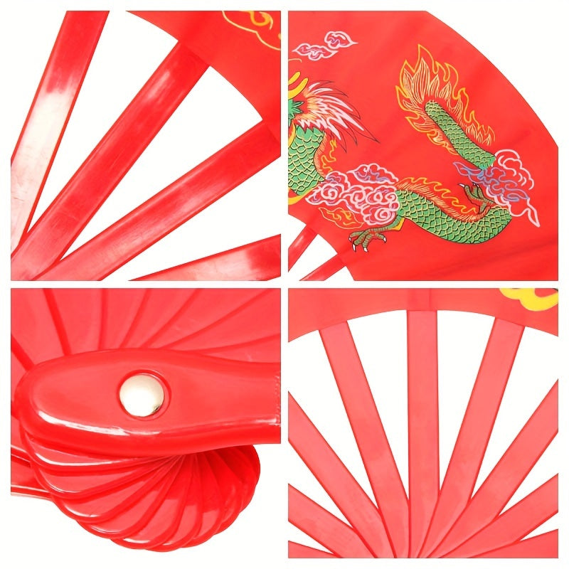 Traditional Chinese Tai Chi Martial Arts Fan with Dragon Design for Performance and Dance Unisex Accessory