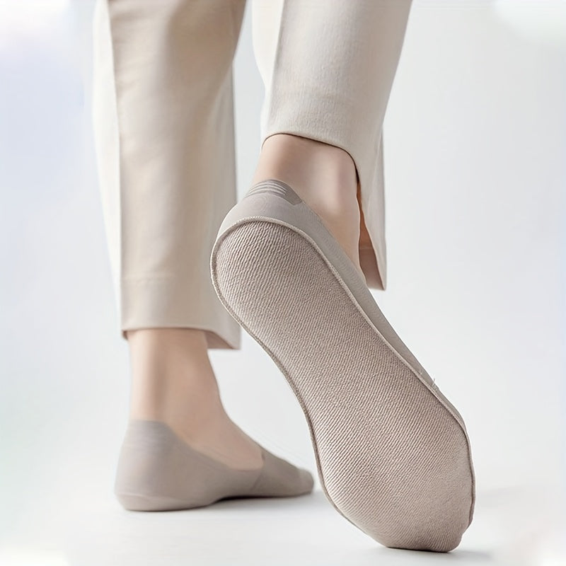 4 Pairs of Breathable Silicone Boat Socks for Summer Sweat-Absorbing Non-Slip