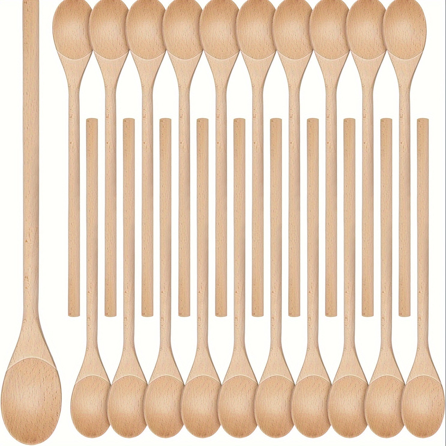 40 Pcs Wooden Kitchen Spoons 30.48cm Long Cooking Mixing Baking Utensils