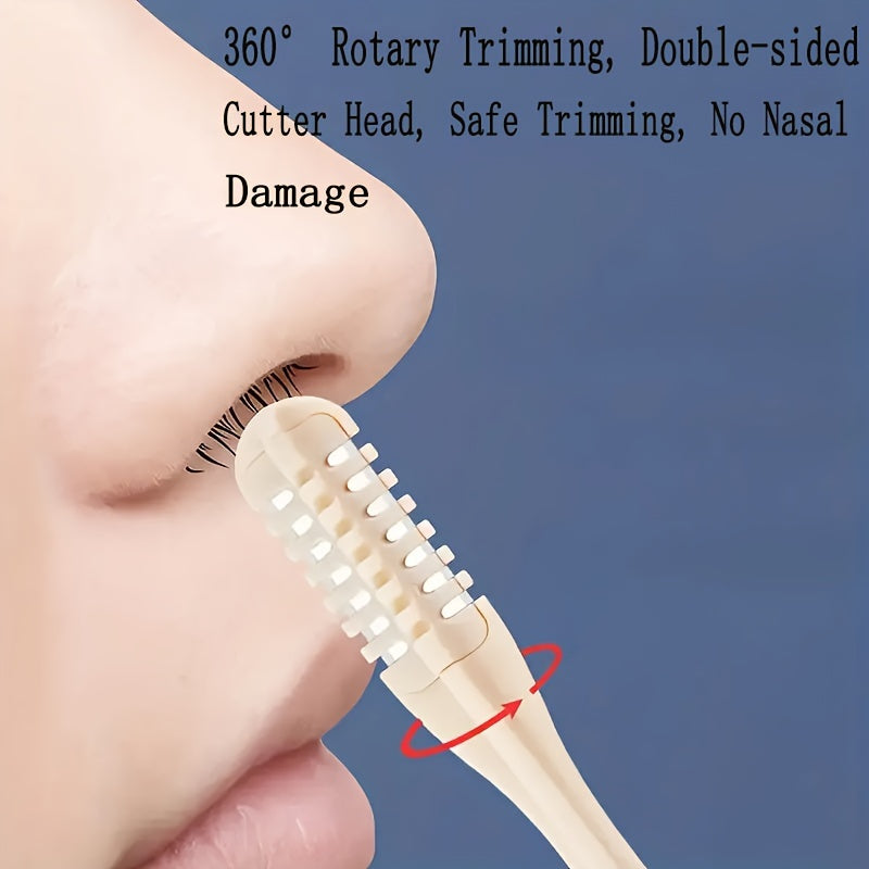 Men's Plastic Nose Hair Trimmer Set 4 Pcs 360° Rotating Double Blade