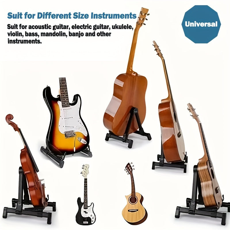 Adjustable Foldable A-Frame Guitar Stand for Acoustic Electric Violins Basses Ukuleles