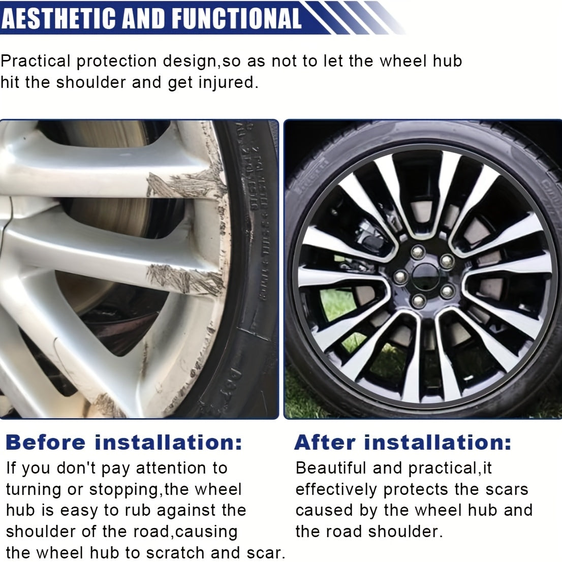 8M Car Wheel Rim Edge Protector Rubber Wheel Hub Rim Guard Scratch Prevention