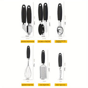 Set of 7 Stainless Steel Kitchen Utensils with Comfort Grip Handles