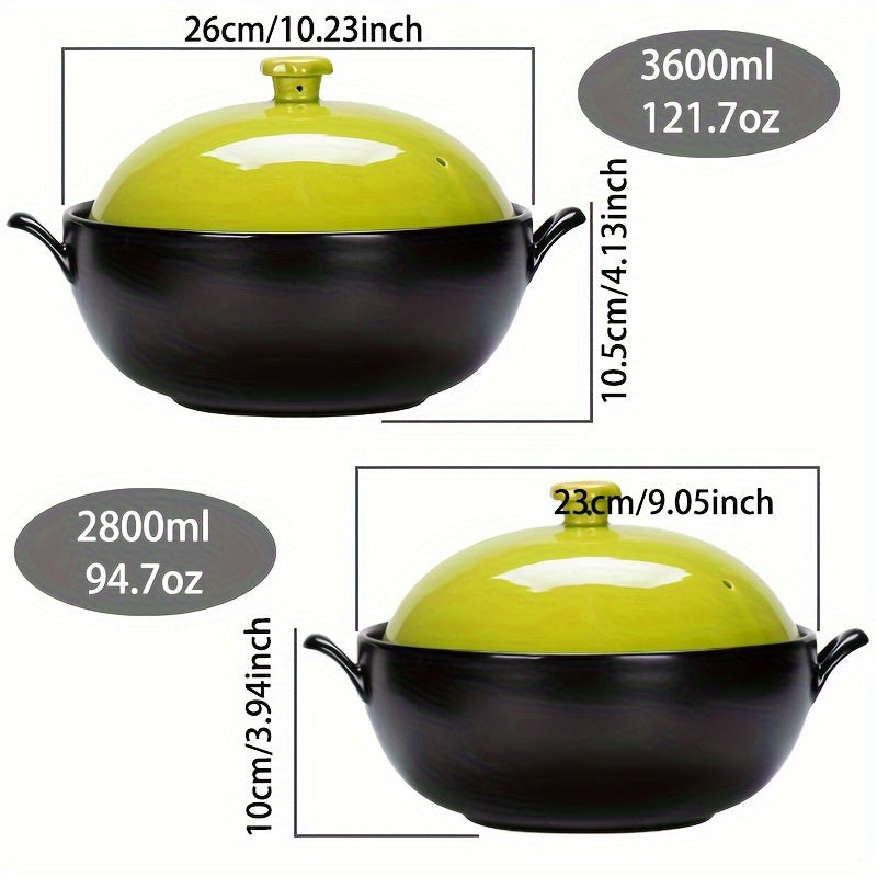BLX GREEN 1 dona Sferik Keramika Qozon, yuqori harorat va issiqlikka chidamli yuqori sifatli tuproq materialidan tayyorlangan. Uning dumaloq shakli va noyob dizayni bilan, ushbu qozon faqat qo'l bilan yuvish uchun tavsiya etiladi.