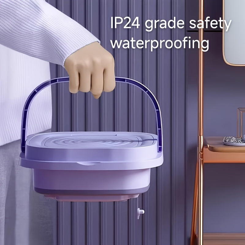 Portable 8L Electric Travel and Home Washing Machine with Touch Controls in Two Colors